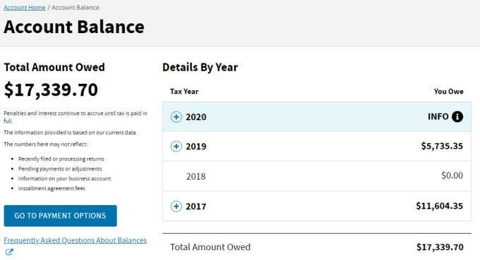 Your IRS Account Dashboard image 2