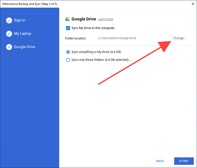 Method 1: Change Google Drive Folder Location During Setup image