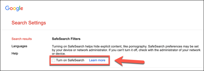 Disabling Google SafeSearch on PC or Mac image 3
