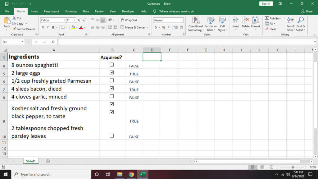 How to Link Cells in an Excel Checklist image 6