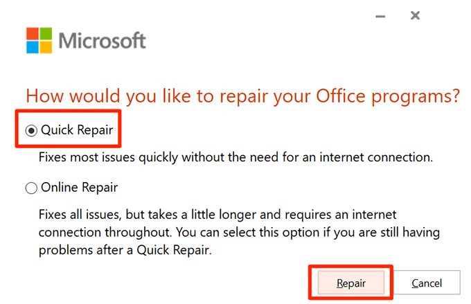 Repair The Microsoft Office Suite image 4